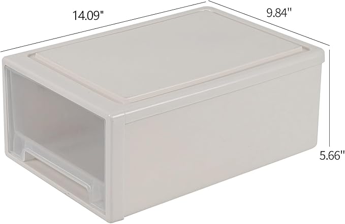 12 Quart Desktop Storage Organization Unit, 4 Pack Plastic Stacking Drawer Units