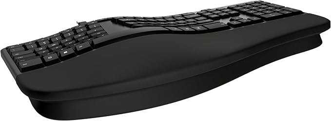 Incase Ergonomic Keyboard – Designed by Microsoft – Refined Ergonomic Design, Built-in Shortcuts Keys, Layered Palm Rest for Elevated Wrist Support, Integrated Number Pad – Black