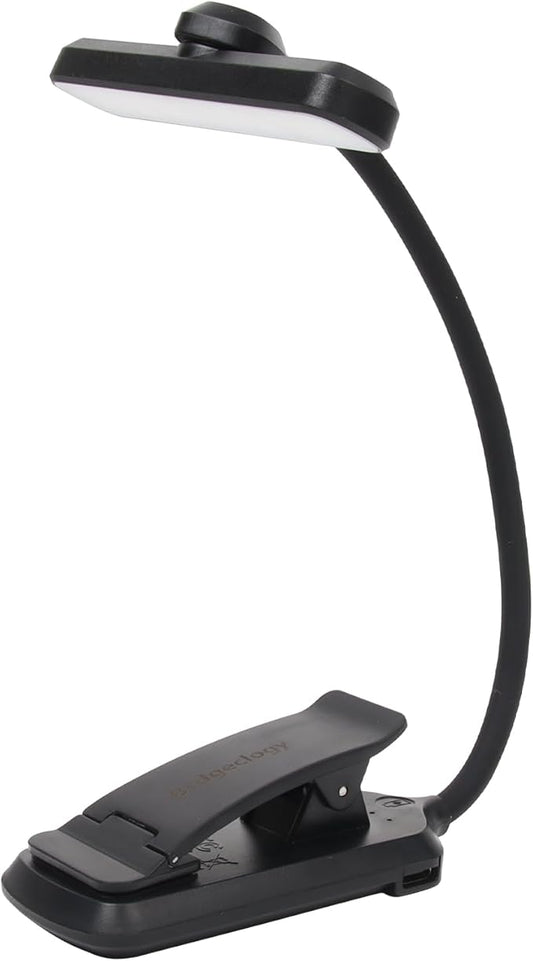 24 Led Rechargeable Book Light for Reading in Bed-Eye Caring 3 Color Temperatures,80 Hrs Runtime Lightweight Clip-On Lamp, Perfect for Kids, Book Lovers, and Student Gifts(Black, Rotating)