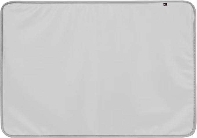 Monitor Dust Cover for iMac 24 inch PU Leather Anti-Static Dustproof Protective Case for LCD/LED/HD Panel Case Computer Sleeve Monitor Dust Cover with Rear Pocket (Silver Gray, 24inch)