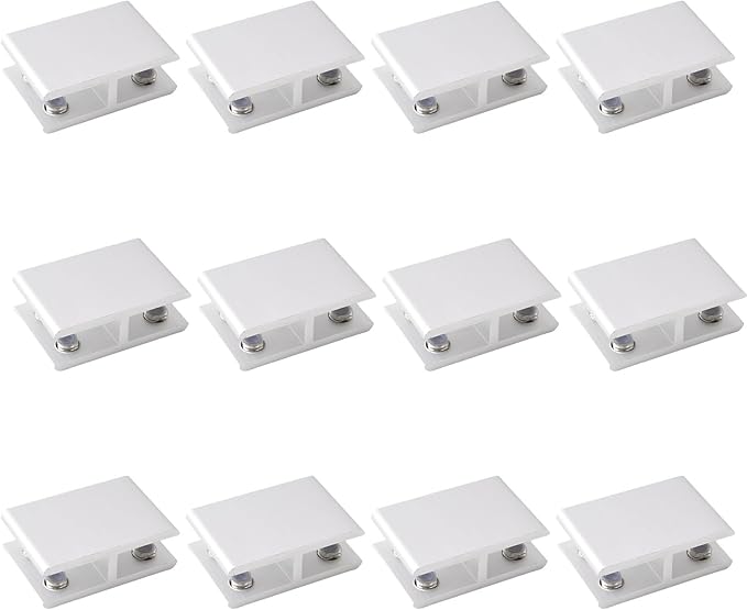 INCREWAY Glass Clamp, 12 Pack Adjustable Double Side Aluminum Alloy Glass Shelf Support Bracket, Glass Clip Clamp Holder for 10-12mm Thickness, 180 Degrees