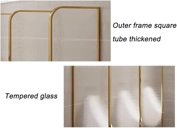 Desk Divider Urinal Partition Wall Divider，Translucent Glass Panels Bathroom Partition，Wall-Mounted Screen Toilet Partition Public Toilet Protection Divider(Gold,40x100 cm)