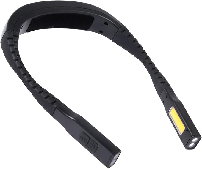 Book Light, 3-Color & 9-Brightness Reading Light, Bendable Neck Light, 60-hr Lasting Rechargeable Lamp, Perfect Book Light for Reading in Bed, Knitting, Camping (Side Light, 1)