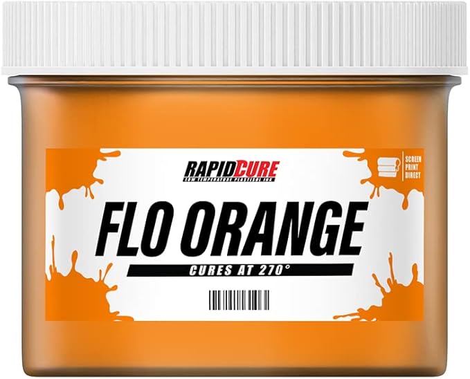 Rapid Cure® Screen Printing Ink Fluorescent Orange (Gallon - 128oz.) - Plastisol Ink for Screen Printing, Fast Curing Fabric Paint - Screen Print Direct®, USA Made