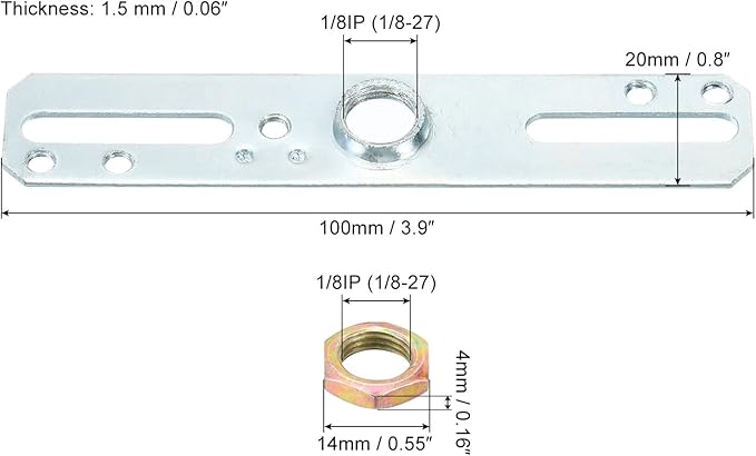 MECCANIXITY Light Fixture Crossbar Kit, 100x20mm Mounting Bracket Ceiling Light Plate for Chandelier Lighting, Silver Tone 5 Set