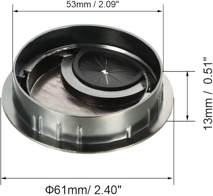uxcell Cable Hole Cover, 2.1Inch/53mm Zinc Alloy Desk Wire Cord Cable Grommets Hole Cover for Office PC Desk Cable Cord Organizer, Bronze Tone