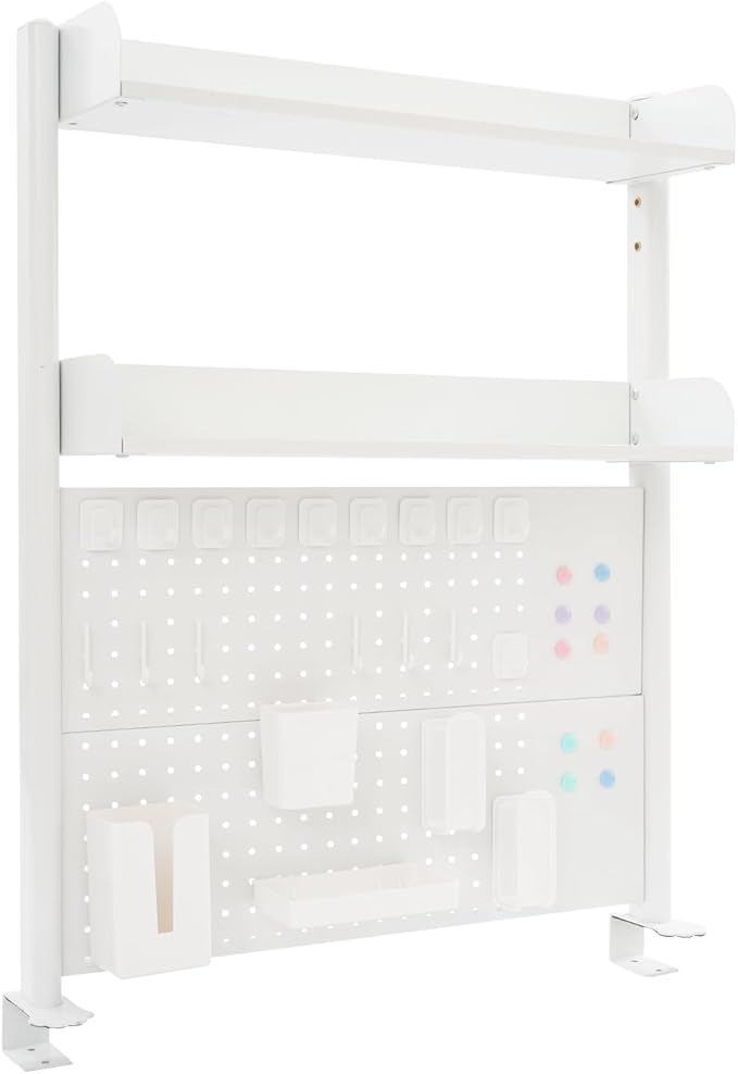 Pegboard Clamp On Desk Bookshelf, Portable Adjustable Desktop Bookshelf, Adjustable Shelf Desk Organizer,31.5 * 37.4In Pegboard, Home Office Dorm