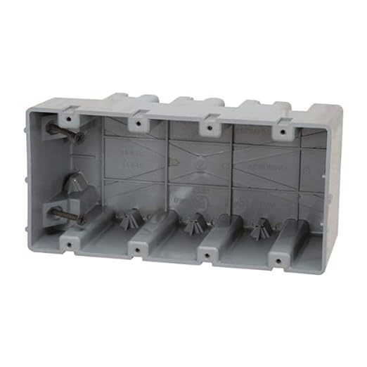 Southwire MSB4G Four Gang Device Box with Depth Adjustable; Heavy Duty 42lb ; Gray