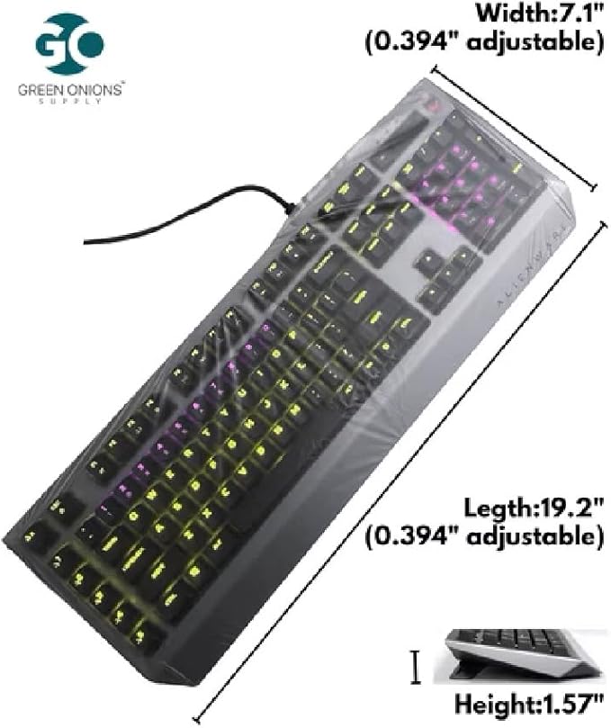 Universal KeyboardCap. Fully Covered Flat Style 0.025mm Waterproof Anti-Dust Desktop Keyboard Cover with Numeric Hospital/Dentist Use (for Gaming Keyboard)