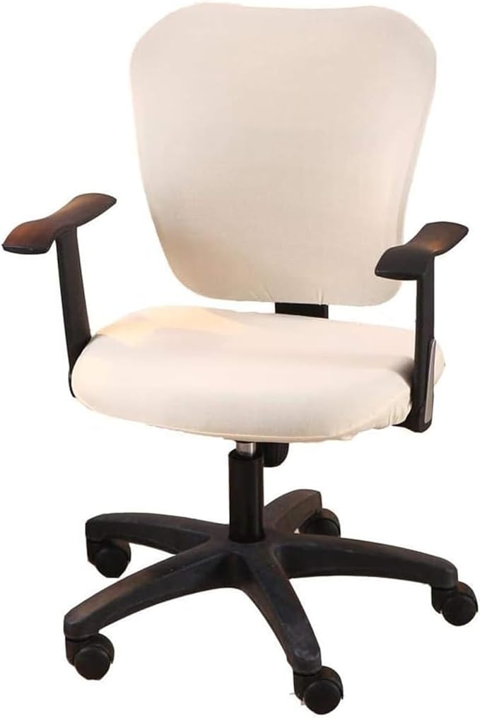 Office Computer Chair Cover Stretch Universal Jacquard Seat Slipcover 2 Piece for Desk Rotating Armless Chair, Removable Washable Anti-dust Chair