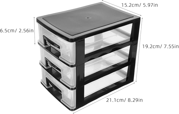 DOITOOL 3 Tier Plastic Drawer Type Closet Plastic Home Office Storage Organizer Makeup Organizer Storage Station Cubes Cosmetics Jewelry Box for Bathroom Dorm Desk Office