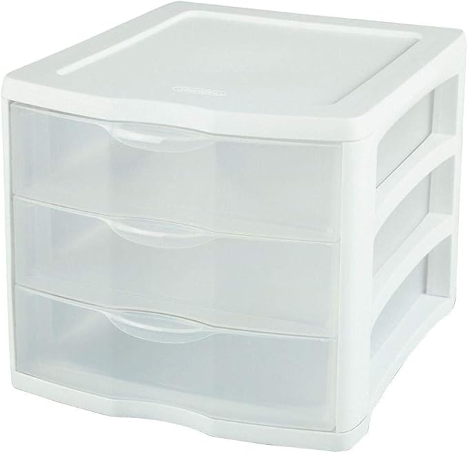 Sterilite 17918004 3 Drawer CLR Organizer, 6"x4"x3", White