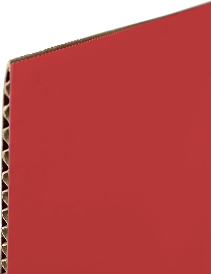 Flipside Products 24 Pack Red Study Carrel, 12”x48” Privacy Boards, Student Privacy and Focus Booth for The Classroom, Desk Divider Cubby for Tests, Made in USA