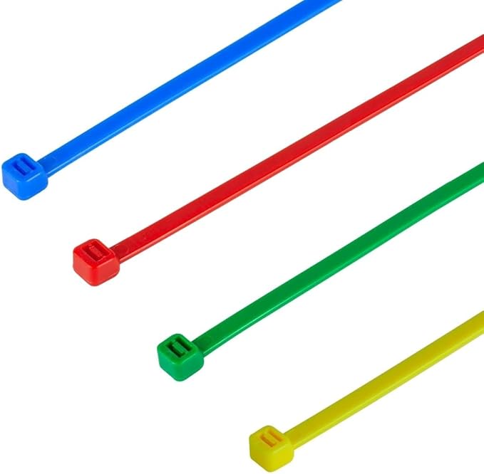 GTSE 8 Inch Colored Zip Ties, 200 Pack, 50lb Strength, UV Resistant Strong Nylon Cable Ties, Self-Locking 8" Tie Wraps