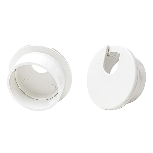 6pcs Desk Grommet 1-3/8 inch Plastic Wire Cord Cable Grommets Hole Cover for Office PC Desk Cable Cord Organizer (White)