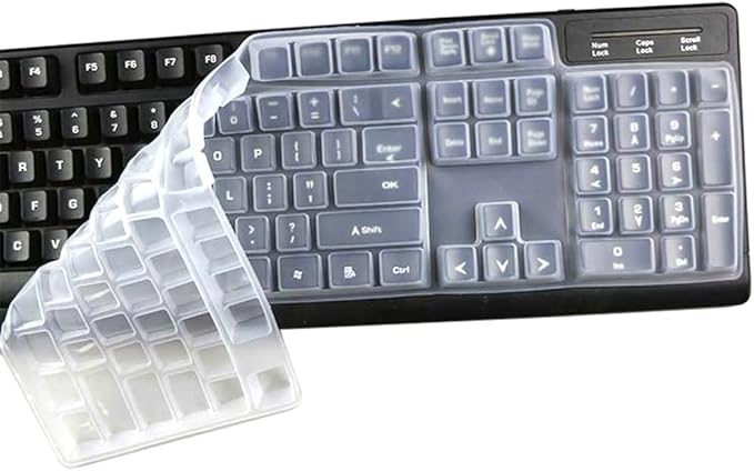 Dust-Proof Silicone Keyboard Skin Cover Compatible for Logitech K845 Mechanical Illuminated Keyboard, K845 Mechanical Illuminated Keyboard Skin Accessories (Clear)