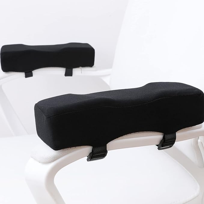 LargeLeaf Extra Thick 2 inches Ergonomic Office & Gaming Chair with Memory Foam Armrest Pads - 2-Piece Set