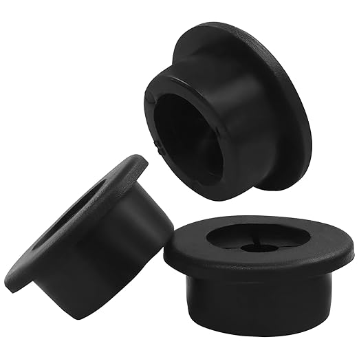 8 Pcs 7/8 Inch (22mm) Cable Grommet, Flexible Rubber Wire Hole Cover Pass Through for Office Computer Desk, Cabinet & Furniture Wire Organizer, Black