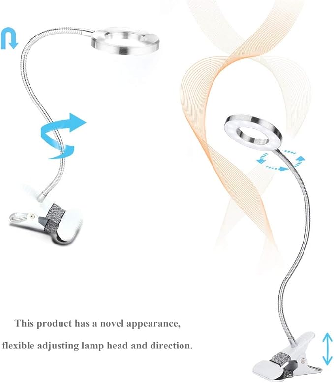 lamp,USB Circle Makeup Lamp Eyebrow Lip Beauty Salon Desktop Led Lights with Clip