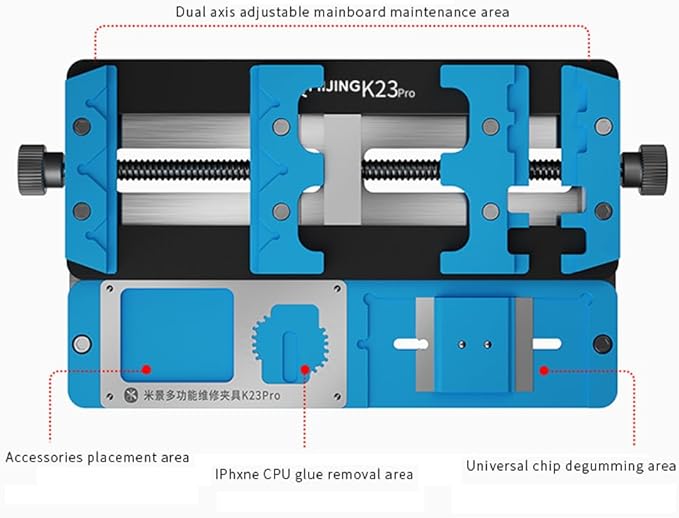 Multifunctional PCB Fixing Holder IC Chip Maintenance Fixture Professional Circuit Board Repair Dual Axis High-Temperature Resistant Positioning Table for Phone Repair