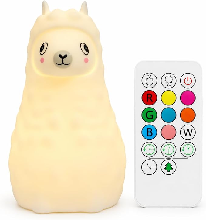 Baby Night Light for Car Seat- Dimming Function 9 Colors Changing Eye Caring Portable Rechargeable & Timing Bedside Lamp Light Up Toddler Bed Room Travel Essentials Squishy Silicone Infant BPA Free