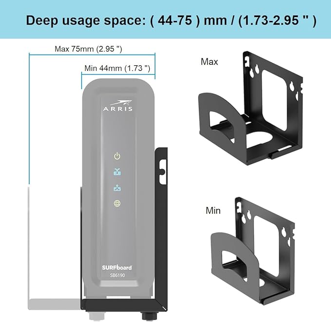 Beiyier Cable Box Mount and Adjustable Wall Mount for Small Wide Devices, Like Streaming Media Devices, DVD Players and Boxes（CableBoxM
