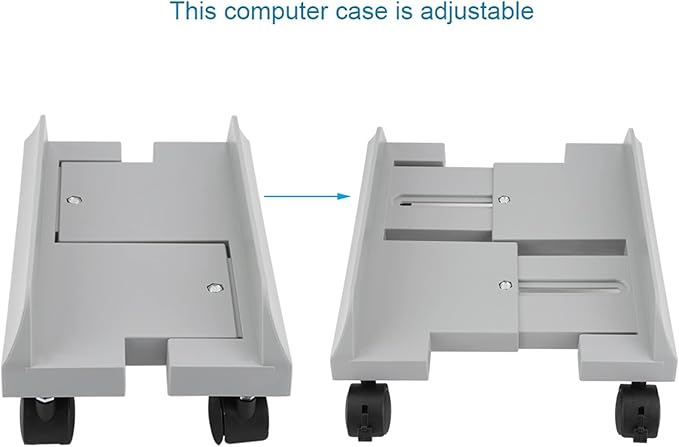 Mobile CPU Stand, Computer Case Holder, Removable Computer Tower Stand Rack with 4 Caster Wheels, for Home, Office Use(White)