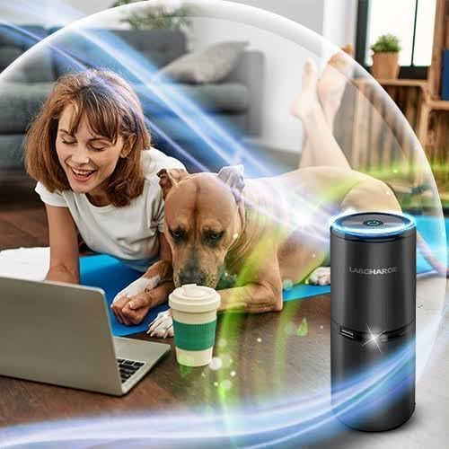 LabCharge Small Ionic Air Purifier for Home & Bedroom – Silent HEPA Filter – Covers 250 Sq Ft - Free Cleaner – Compact & Black Design - Pack of 5