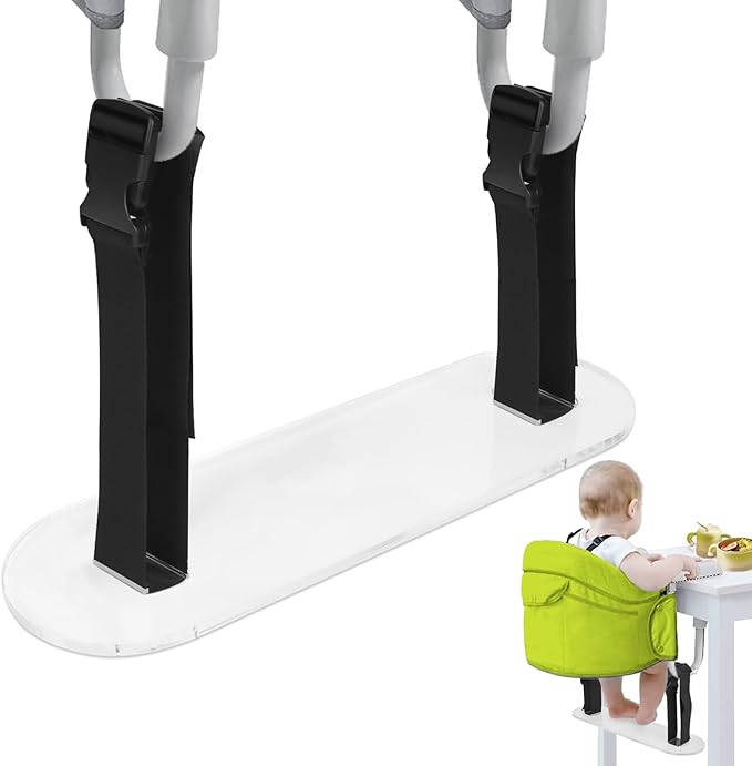 Acrylic Baby Footrest Compatible with Inglesina Fast Table Chair，0.3inches Thick Sturdy Adjustable Foot Rest Fit for Hook On High Chairs for High Chair that Attaches to Table (Chairs Not Included)