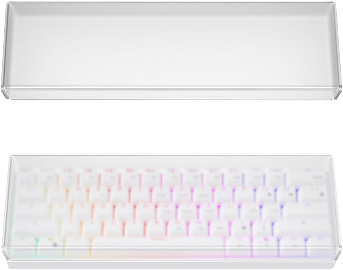 GEEKRIA Premium Acrylic Keyboard Dust Cover for 60% Compact 61 Keys Keyboard Compatible with RK Royal KLUDGE RK61, Razer Huntsman Mini 60% Gaming Keyboard