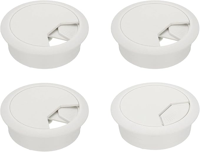 PATIKIL Desk Grommet 2", 4 Pcs Plastic Desk Hole Cover Cable Grommet Cord Hole Cover Table Wire Organizer for Home Office Wires Cables Through The Countertop, White