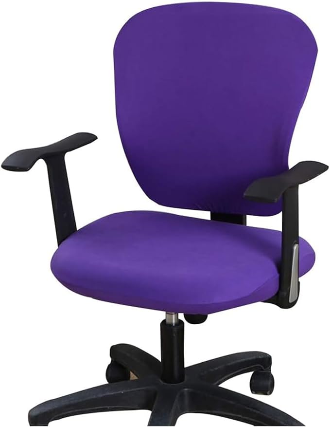 Office Computer Chair Cover Stretch Universal Jacquard Seat Slipcover 2 Piece for Desk Rotating Armless Chair, Removable Washable Anti-dust Chair