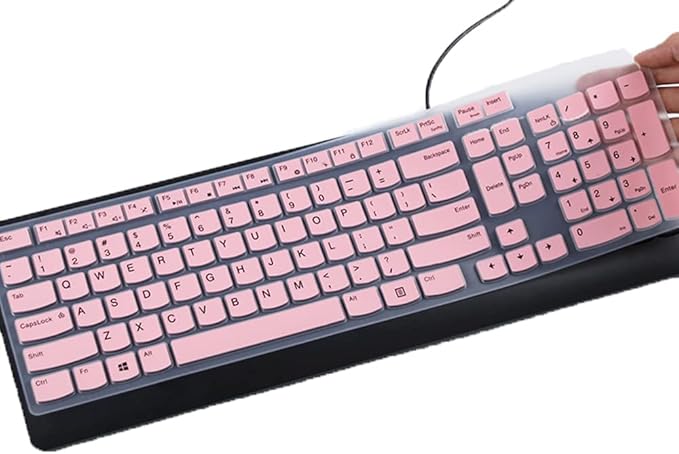 Ultra Thin Silicone Keyboard Protective Skin Cover Compatible with Lenovo 510 Wireless Keyboard GX30N81775 4X30M39458 KBRFBU71 EKB-536A SK-8823 ALO730S KU-1601 ALO510/520 (Pink)