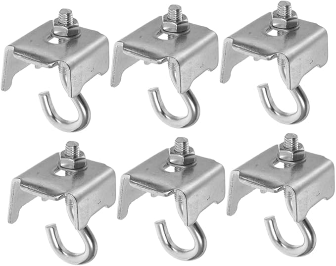 UKCOCO 6pcs Heavy Duty Beam Hanger Clamp for Industrial Wire Shelving Durable Metal Clamps for Versatile Storage Easy Setup and Removal Optimized for Warehouse Use