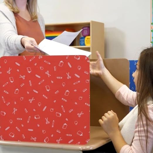 Really Good Stuff Standard Privacy Shield, 3 Colors, Set of 12, Matte Finish in Red, Green & Blue - Desk Dividers