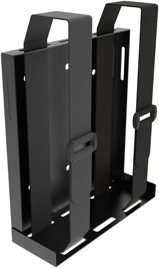 JINGCHENGMEI Universal Wall and VESA Mount -Adjustable Mount with Straps for Small Computers, UPS, Modems, Cable Boxes or Other Electronic Devices, Metal, Black