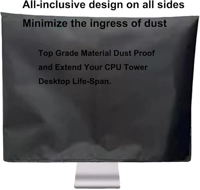 Computer Monitor Dust Cover Anti-Static Dustproof Protective Cover for LCD/LED/HD Panel Case Computer Sleeve Compatible with PC, Desktop and TV (27inch,Black)