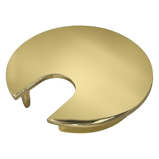 Electriduct 2" Metal Desk Grommet Cable Hole Cover Wire Cord Organizer | Brass Polished