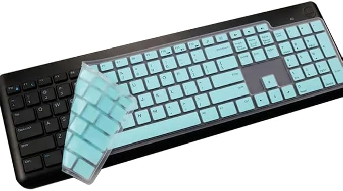 Silicone Keyboard Cover Skin Compatible for Dell Wireless Keyboard KM3322W KM117， Dell KM3322W KM117 Wireless Keyboard Protector (Mint)