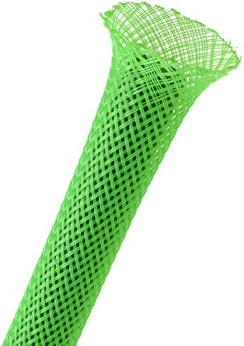 2" PET Expandable Braided Sleeving - Color: Neon Green - Length: 200FT