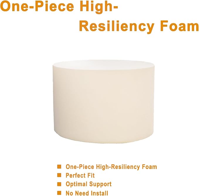 Asuprui Round Footstool Ottoman, 20x14 Inches Multi-Functional Modern Foot Stool,Floor Poufs, Sofa Footrest Extra Seating for Living Room, Entryway, Hallways and Bedrooms (Ivory)