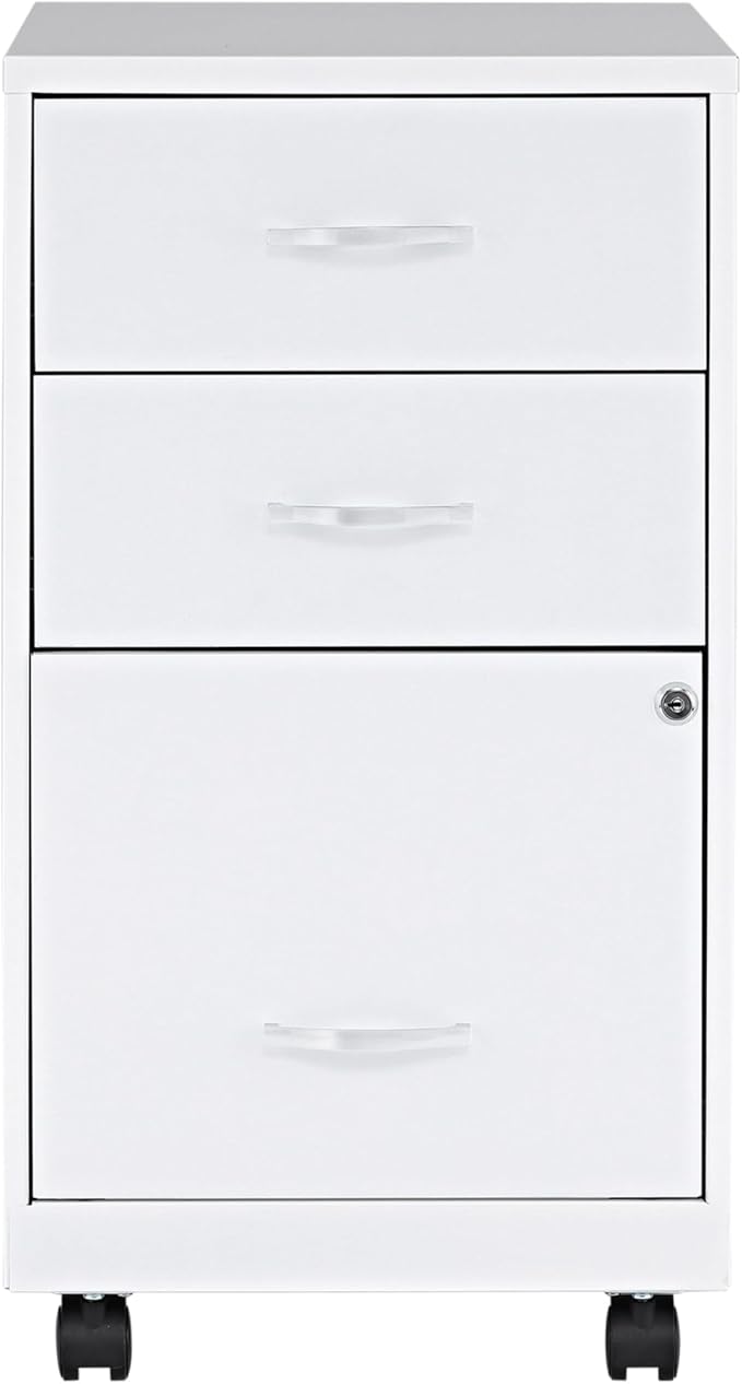 Lorell LYS SOHO The 3-Drawer Organizer Cabinet, White