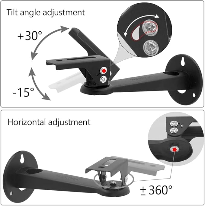 Drsn Mini Projector Wall Mount Bracket, Universal 360° Rotation, 7.8in Adjustable Arm, for CCTV Security Camera, Webcam, Small Projector (Black, 11 lbs)