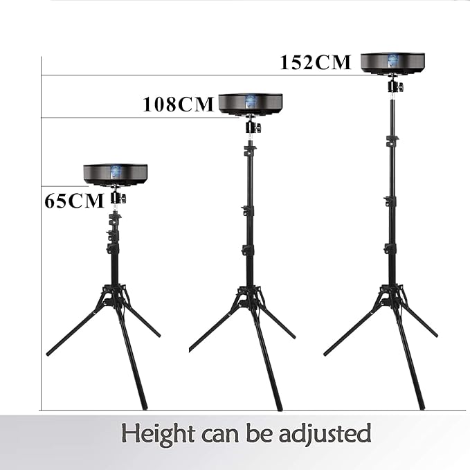 Coret Mini Projector Stand, Portable Camera Holder with 360 Rotatable Head, Adjustable Height 26-60in
