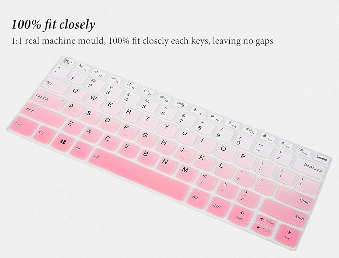 Keyboard Cover for Lenovo Flex 5 14 2-in-1 Laptop, Lenovo Idepad S540 14",Lenovo IdeaPad 5 14 inch, Lenovo Ideapad Flex 5 5i 14/Yoga 7i 5i 14/ThinkBook 14 14S G2 Keyboard Skin-Gradual Pink