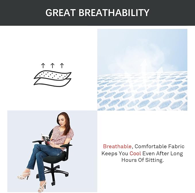 WOMACO Office Computer Chair Cover with Armrest Covers, Stretch Universal Rotating Rolling Desk Chair Slipcover, 4 PCS Stretchable Office Chair Seat Protector (Black, with Armrest Covers)