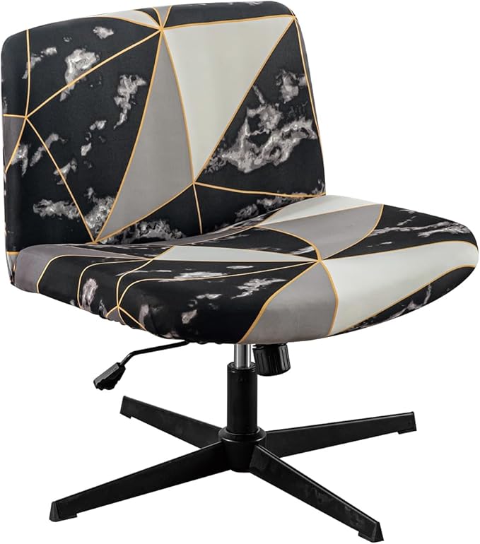Armless Chair Slipcover Stretch Criss Cross Chair Cover, Mid Back Wide Seat Accent Chair Covers,Modern Vanity Chair Cover for Office Desk (A)