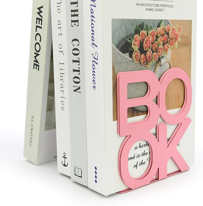 Book Ends - Decorative Metal Book Ends Supports for Bookrack Desk,Books, Unique Appearance Design,Heavy Duty