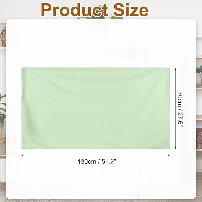 uxcell Cabinet Curtains, Dust Proof Privacy Drape Short Curtain, Hook & Loop Under The Desk Skirt for Kitchen Bathroom Closet Storage Room (51.1" W x 27.6" H, Light Green)