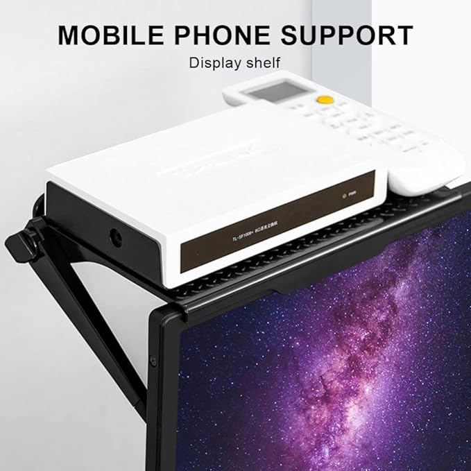 Park TV Top Shelf Apple TV Mount Monitor Stand Router Shelf Adjustable for Media Box, Game Console, Router, Camera Frames Remote 11.8 X 4.7 Inch